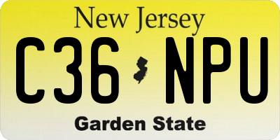 NJ license plate C36NPU