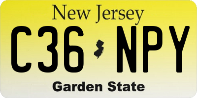 NJ license plate C36NPY