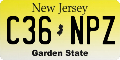 NJ license plate C36NPZ