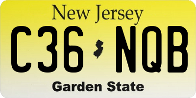 NJ license plate C36NQB