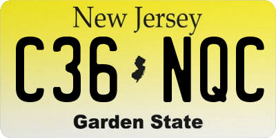 NJ license plate C36NQC