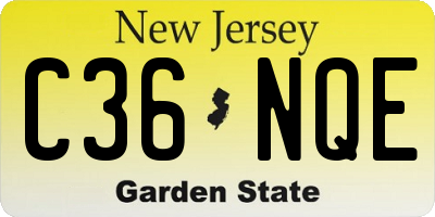 NJ license plate C36NQE