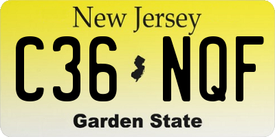 NJ license plate C36NQF