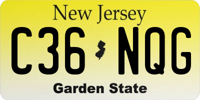 NJ license plate C36NQG