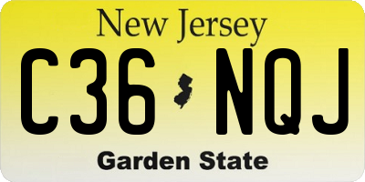 NJ license plate C36NQJ