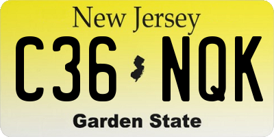 NJ license plate C36NQK