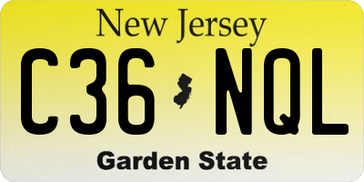 NJ license plate C36NQL