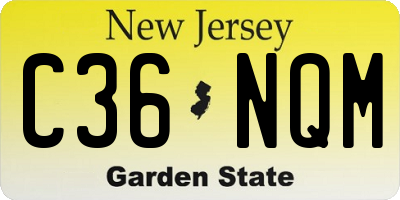 NJ license plate C36NQM