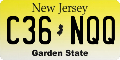 NJ license plate C36NQQ