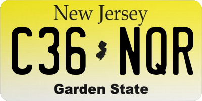 NJ license plate C36NQR