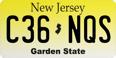 NJ license plate C36NQS