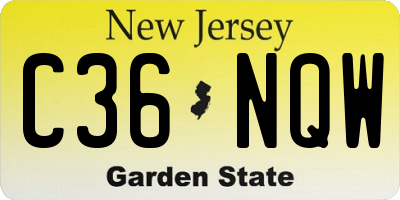 NJ license plate C36NQW