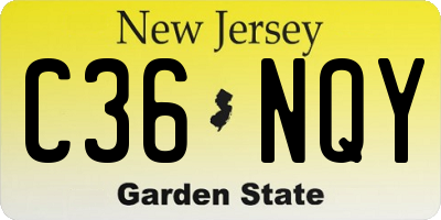 NJ license plate C36NQY