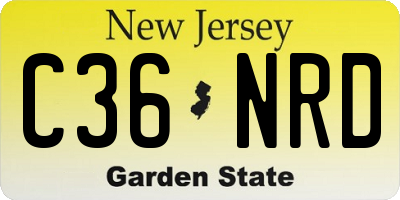 NJ license plate C36NRD