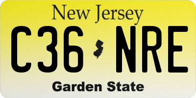 NJ license plate C36NRE