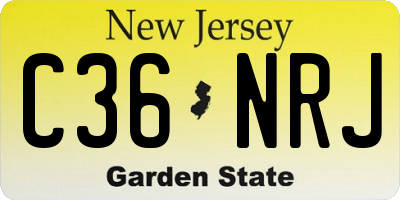 NJ license plate C36NRJ