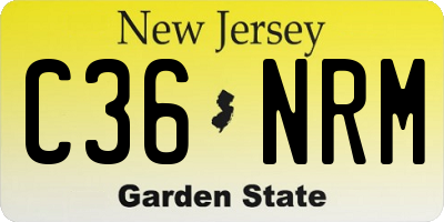 NJ license plate C36NRM
