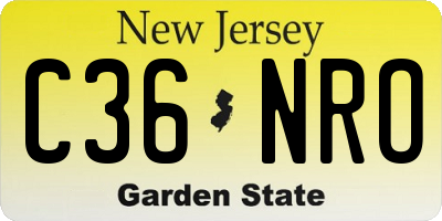 NJ license plate C36NRO