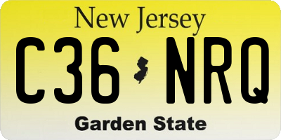 NJ license plate C36NRQ