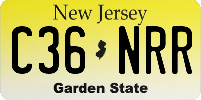 NJ license plate C36NRR
