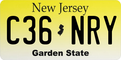 NJ license plate C36NRY