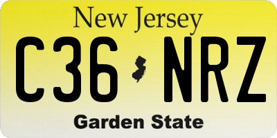 NJ license plate C36NRZ