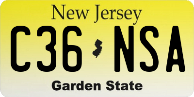 NJ license plate C36NSA