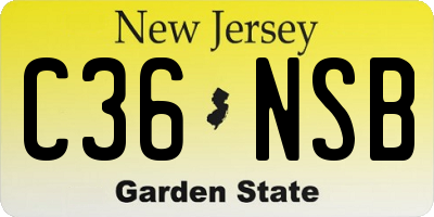 NJ license plate C36NSB