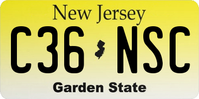 NJ license plate C36NSC
