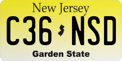 NJ license plate C36NSD