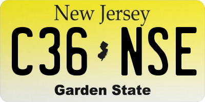 NJ license plate C36NSE
