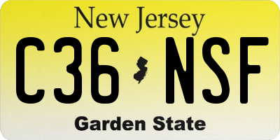NJ license plate C36NSF