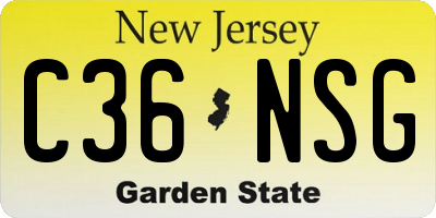 NJ license plate C36NSG