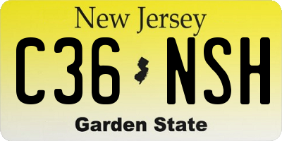 NJ license plate C36NSH