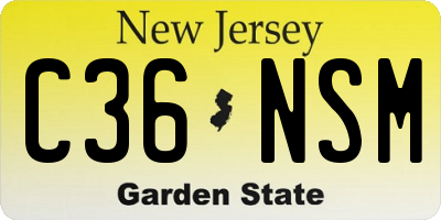 NJ license plate C36NSM