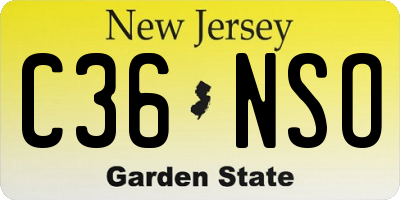 NJ license plate C36NSO