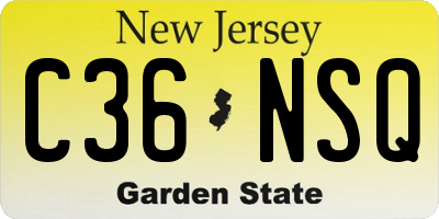 NJ license plate C36NSQ