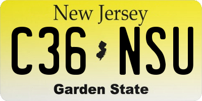 NJ license plate C36NSU