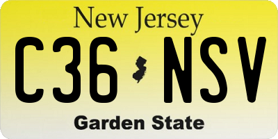 NJ license plate C36NSV
