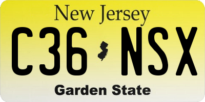 NJ license plate C36NSX