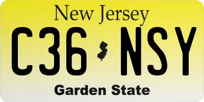 NJ license plate C36NSY