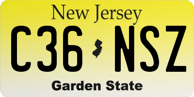 NJ license plate C36NSZ