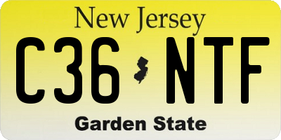 NJ license plate C36NTF