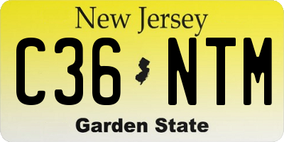 NJ license plate C36NTM