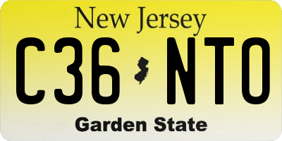 NJ license plate C36NTO