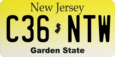 NJ license plate C36NTW