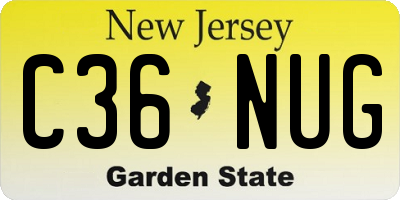 NJ license plate C36NUG