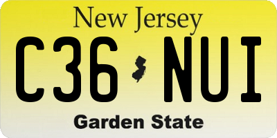 NJ license plate C36NUI