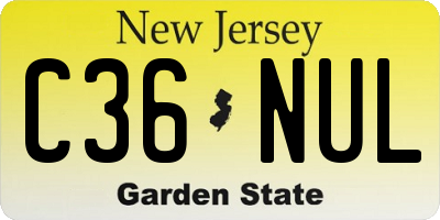 NJ license plate C36NUL