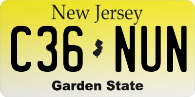 NJ license plate C36NUN